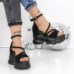 Sandale Dama cu Platforma 3WL259 Negru » meishop.life