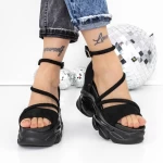 Sandale Dama cu Platforma 3WL259 Negru » meishop.life