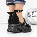 Sandale Dama cu Platforma 3WL259 Negru » meishop.life