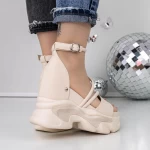 Sandale Dama cu Platforma 3WL259 Bej » meishop.life