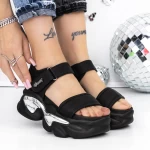 Sandale Dama cu Platforma 3WL222 Negru » meishop.life