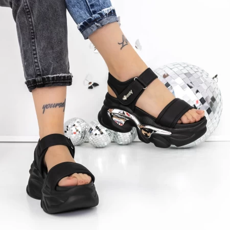 Sandale Dama cu Platforma 3WL222 Negru » meishop.life