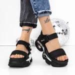 Sandale Dama cu Platforma 3WL222 Negru » meishop.life