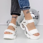 Sandale Dama cu Platforma 3WL222 Alb » meishop.life