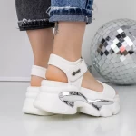 Sandale Dama cu Platforma 3WL222 Alb » meishop.life