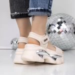 Sandale Dama cu Platforma 3WL222 Bej » meishop.life