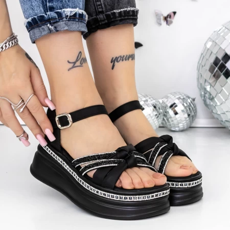 Sandale Dama cu Platforma 3WL217 Negru » meishop.life