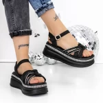 Sandale Dama cu Platforma 3WL217 Negru » meishop.life