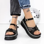 Sandale Dama cu Platforma 3WL217 Negru » meishop.life