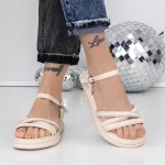Sandale Dama cu Talpa Joasa 3AW293 Bej » meishop.life