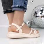 Sandale Dama cu Talpa Joasa 3AW293 Bej » meishop.life