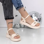 Sandale Dama cu Talpa Joasa 3AW292 Bej » meishop.life