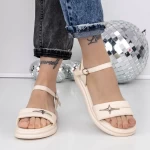 Sandale Dama cu Talpa Joasa 3AW292 Bej » meishop.life