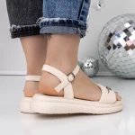 Sandale Dama cu Talpa Joasa 3AW292 Bej » meishop.life