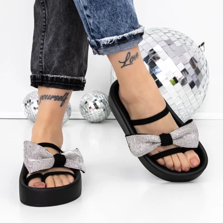 Papuci Dama cu Talpa Joasa 3JF38 Negru » meishop.life