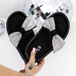 Papuci Dama cu Talpa Joasa 3JF38 Negru » meishop.life