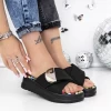 Papuci Dama cu Platforma 3HXS80 Negru | Mei