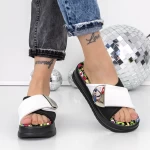 Papuci Dama cu Platforma 3HXS80 Alb » meishop.life