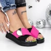 Papuci Dama cu Platforma 3HXS80 Roz | Mei