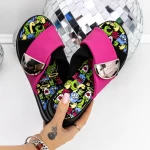 Papuci Dama cu Platforma 3HXS80 Roz » meishop.life