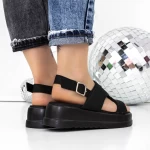 Sandale Dama cu Platforma 3HXS78 Negru » meishop.life