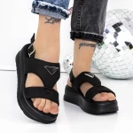 Sandale Dama cu Platforma 3HXS78 Negru » meishop.life