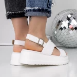 Sandale Dama cu Platforma 3HXS78 Alb » meishop.life