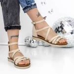 Sandale Dama cu Talpa Joasa 3H29 Bej » meishop.life