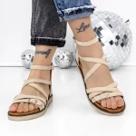 Sandale Dama cu Talpa Joasa 3H29 Bej » meishop.life