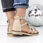 Sandale Dama cu Talpa Joasa 3H29 Bej » meishop.life