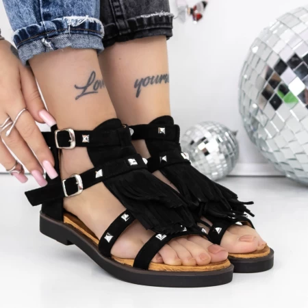 Sandale Dama cu Talpa Joasa 3H27 Negru » meishop.life