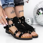 Sandale Dama cu Talpa Joasa 3H27 Negru » meishop.life