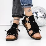 Sandale Dama cu Talpa Joasa 3H27 Negru » meishop.life