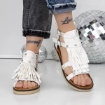 Sandale Dama cu Talpa Joasa 3H27 Alb » meishop.life