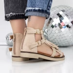 Sandale Dama cu Talpa Joasa 3H27 Bej » meishop.life