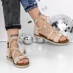 Sandale Dama cu Talpa Joasa 3H28 Bej » meishop.life