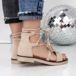 Sandale Dama cu Talpa Joasa 3H28 Bej » meishop.life