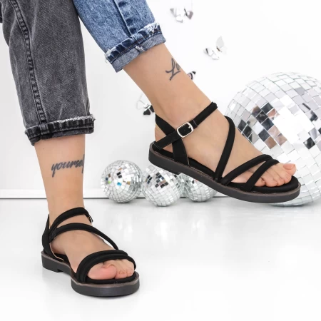 Sandale Dama cu Talpa Joasa 3H26 Negru » meishop.life