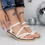 Sandale Dama cu Talpa Joasa 3H26 Bej » meishop.life