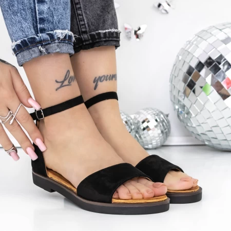 Sandale Dama cu Talpa Joasa 3H25 Negru » meishop.life