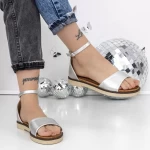 Sandale Dama cu Talpa Joasa 3H25 Argintiu » meishop.life