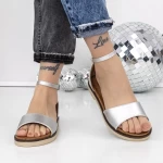 Sandale Dama cu Talpa Joasa 3H25 Argintiu » meishop.life