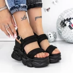 Sandale Dama cu Platforma 3WL260 Negru » meishop.life