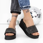 Papuci Dama cu Platforma 3GZ52 Negru-Negru » meishop.life