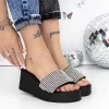 Papuci Dama cu Platforma 3GZ52 Negru-Alb | Mei