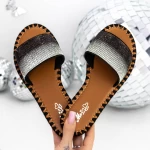 Papuci Dama cu Talpa Joasa 3BL1 Negru » meishop.life