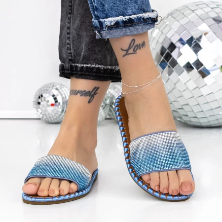 Papuci Dama cu Talpa Joasa 3BL1 Albastru » meishop.life