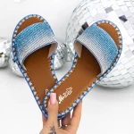 Papuci Dama cu Talpa Joasa 3BL1 Albastru » meishop.life