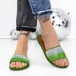 Papuci Dama cu Talpa Joasa 3BL1 Verde » meishop.life
