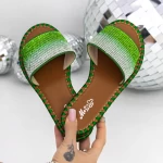 Papuci Dama cu Talpa Joasa 3BL1 Verde » meishop.life